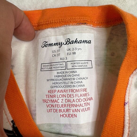 Tommy Bahama Kids Halloween Pajama Set‎ 3T (Top) Bottom (2T) Ghost Pumpkin - Picture 4 of 8